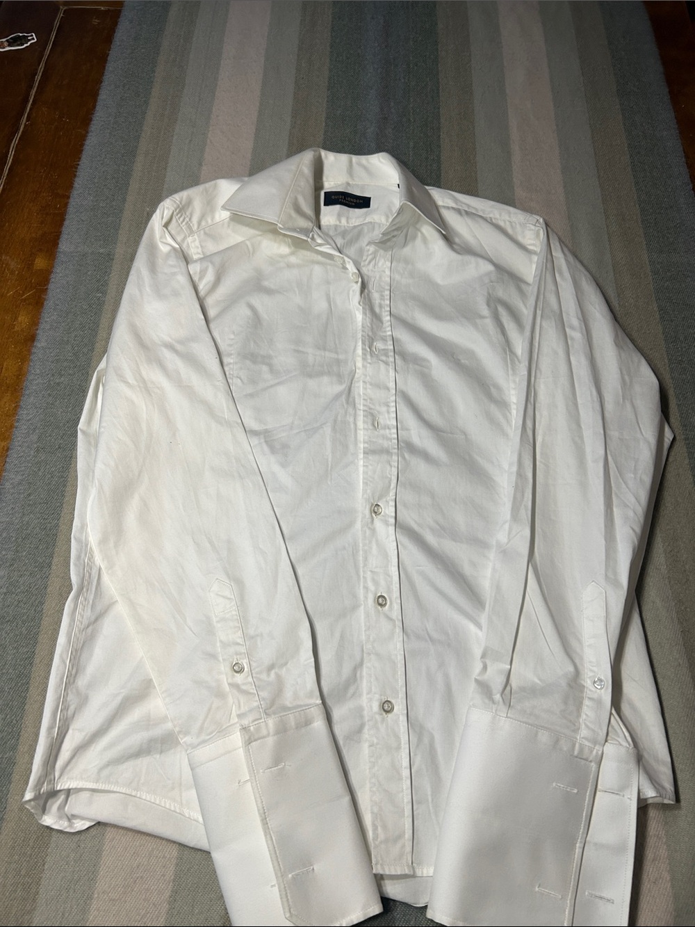 Guide London Premium Men's Classic White Dress Shirt - French Cuffs size l